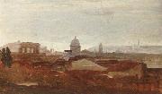 unknow artist a view overlooking a city,roman ruins and a cupola visible on the horizon USA oil painting reproduction